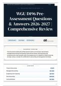 WGU D196 Pre-Assessment Questions & Answers 2026-2027 Comprehensive Review