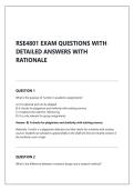 RSE4801 EXAM QUESTIONS WITH DETAILED ANSWERS WITH RATIONALE 