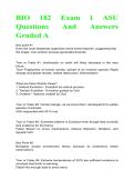 BIO 182 Exam 1 ASU &ndash; Questions and Answers