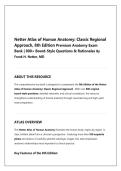 Netter Atlas of Human Anatomy 8th Edition Test Bank &vert; regional approach Q&A