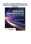 TEST BANK For NURSING INFORMATICS AND THE FOUNDATION OF KNOWLEDGE 6TH EDITION &lpar;2024 MCGONIGLE&rpar;
