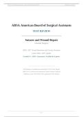 ABSA SURGICAL ASSISTANT ACTUAL EXAM 2026&sol;2027 &vert; Sutures & Wound Repair Review &vert; Verified Q&A &vert; Pass Guaranteed - A&plus; Graded&NewLine;&NewLine;