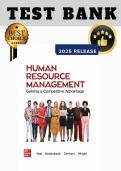 Test Bank for Human Resource Management&colon; Gaining a Competitive Advantage ISE&comma; 14th Edition &lpar;Noe&comma; Hollenbeck&comma; Gerhart & Wright&rpar; &vert; All 16 Chapters
