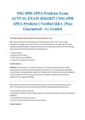 NSG 6998 APEA Predictor Exam ACTUAL EXAM 2026&sol;2027 &vert; NSG 6998 APEA Predictor &vert; Verified Q&A &vert; Pass Guaranteed - A&plus; Graded