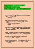 Exam &lpar;elaborations&rpar; Corporals Course EXAMS WITH ACCURATE ANSWERS