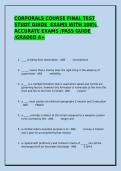 CORPORALS COURSE FINAL TEST STUDY GUIDE EXAMS WITH 100&period;