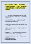 CPLS COURSE EXAM 1 PRACTICE QUESTIONS WITH 100&period;&percnt; ACCURATE ANSWERS