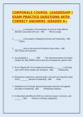CORPORALS COURSE EXAM 1 PRACTICE QUESTIONS WITH CORRECT ANSWERS