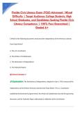 Florida Civic Literacy Exam &lpar;FCLE&rpar; Advanced &sol; Mixed &NewLine;Difficulty &vert; Target Audience&colon; College Students&comma; High &NewLine;School Graduates&comma; and Candidates Seeking Florida Civic &NewLine;Literacy Competency &vert; 100&percnt; Pass Guaranteed &vert; &NewLine;Graded A&plus;