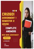 CRI2601 ASSIGNMENT 1 SEMESTER 2 2026 - COMPLETE ANSWERS