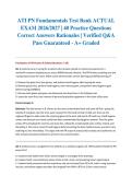 ATI PN Fundamentals Test Bank ACTUAL EXAM 2026&sol;2027 &vert; 40 Practice Questions Correct Answers Rationales &vert; Verified Q&A &vert; Pass Guaranteed - A&plus; Graded&NewLine;&NewLine;