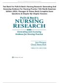 Test Bank- Polit & Beck's Nursing Research Generating and Assessing Evidence for Nursing Practice 12Th Edition &lpar; CHERYL TATANO BECK&comma; 2024&rpar; Latest Edition &vert;&vert; All Chapters