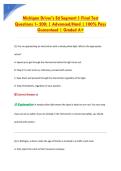 Michigan Driver's Ed Segment 1 Final Test &NewLine;Questions 1- 200&colon; &vert; Advanced&sol;Hard &vert; 100&percnt; Pass &NewLine;Guaranteed &vert; Graded A&plus;
