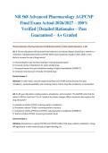 NR 568 Advanced Pharmacology AGPCNP Final Exam Actual 2026&sol;2027 &ndash; 100&percnt; Verified &vert; Detailed Rationales &ndash; Pass Guaranteed &ndash; A&plus; Graded