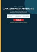 APEA AGPCNP EXAM REVIEW 2026&colon; 250 High-Yield Practice Questions with Verified Answers & Rationales &vert; Latest 2026&sol;2027 Edition &vert; Graded A&plus;