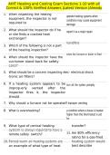 AHIT Heating and Cooling Exam Sections 1-10 with all Correct & 100&percnt; Verified Answers &vert;Latest Version &vert;Already Graded A&plus;
