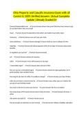 Ohio Property and Casualty Insurance Exam with all Correct & 100&percnt; Verified Answers &vert;Actual Complete Update &vert;Already Graded A&plus;