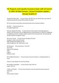 NC Property and Casualty Insurance Exam with all Correct & 100&percnt; Verified Answers &vert;Actual Complete Update &vert;Already Graded A&plus;