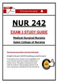 NUR 242 Exam 3 Study Guide &lpar;2026 &sol; 2027&rpar; &vert; Med-Surg Nursing &vert; Galen College &lpar;A&plus; Guarantee&rpar; &vert; PDF