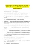 Texas Property and Casualty Exam with all Correct & 100&percnt; Verified Answers &vert;Actual Complete Update &vert;Already Graded A&plus;