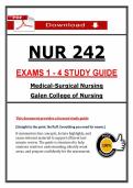NUR 242 Exams 1&ndash;4 Study Guide &lpar;2026 &sol; 2027&rpar; &vert; Med-Surg Nursing &vert; Galen College &lpar;A&plus; Guarantee&rpar; &vert; PDF