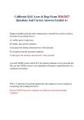 California QAL Laws & Regs Exam 2026&sol;2027 Questions And Correct Answers Graded A&plus;&NewLine;&NewLine;