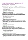 Michigan Residential Builder Exam Prep &ndash; Practice Test 2 &vert; 100 Questions & Answers with Rationales&NewLine; 
