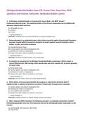 Michigan Residential Builder Exam&comma; PSI&comma; Practice Test&comma; Exam Prep&comma; 2026&comma; Questions and Answers&comma; Rationales&comma; Residential Builder License&NewLine;