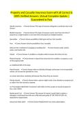 Property and Casualty Insurance Exam with all Correct & 100&percnt; Verified Answers &vert;Actual Complete Update &vert;Guaranteed to Pass