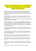 Property and Casualty Insurance Exam &ndash; Georgia with all Correct & 100&percnt; Verified Answers &vert;Actual Complete Update &vert;Already Graded A&plus;