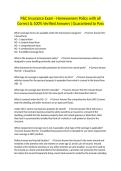 P&C Insurance Exam - Homeowners Policy with all Correct & 100&percnt; Verified Answers &vert;Guaranteed to Pass