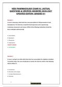 HESI Pharmacology Exam V1 Study Guide 2026-2027 Updated Edition