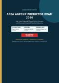 APEA AGPCNP PREDICTOR EXAM 2026&colon; 250 High-Yield Practice Questions with Verified Answers & Rationales &vert; Latest 2026&sol;2027 Edition &vert; Graded A&plus;