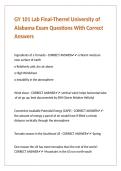 GY 101 Lab Final-Therrel University of Alabama Exam Questions With Correct Answers