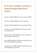 GY 101 Exam 1 Senkbeil - University of Alabama Questions With Correct Answers