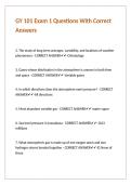 GY 101 Exam 1 Questions With Correct Answers&period;
