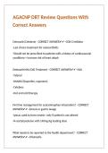 AGACNP DRT Review Questions With Correct Answers
