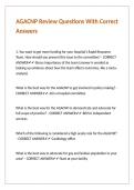 AGACNP Review Questions With Correct Answers&period;