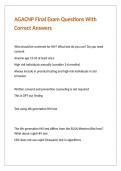 AGACNP Final Exam Questions With Correct Answers