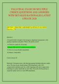 PALS FINAL EXAM 300 MULTIPLE &NewLine;CHOICE QUESTIONS AND ANSWERS &NewLine;WITH DETAILED RATIONALES LATEST &NewLine;UPDATE 2026 
