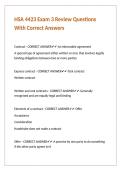 HSA 4423 Exam 3 Review Questions With Correct Answers 