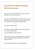 HSA 4423 Exam 6 Review Questions With Correct Answers