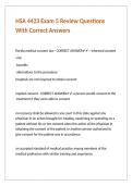 HSA 4423 Exam 5 Review Questions With Correct Answers&period;