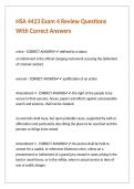 HSA 4423 Exam 4 Review Questions With Correct Answers 