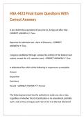 HSA 4423 Final Exam Questions With Correct Answers