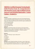NBSTSA Certified Surgical Technologist &lpar;CST&rpar; Practice Exam B &vert; Comprehensive CST Practice Exam with Verified Correct Answers and Detailed Rationales &vert; Latest Update &ndash; Graded A&plus;