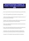 Abnormal Psychology&colon; Chapters 1-6&period; Ronald J&period; Comer with correct answers 2026