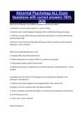 Abnormal Psychology ALL Exam Questions with correct answers 100&percnt; 2026