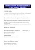 Abnormal Psych - Midterm Exam with correct answers 100&percnt; 2026