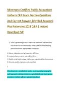 Minnesota Certified Public Accountant &NewLine;Uniform CPA Exam Practice Questions &NewLine;And Correct Answers &lpar;Verified Answers&rpar; &NewLine;Plus Rationales 2026 Q&A &vert; Instant &NewLine;Download Pdf